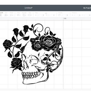 Floral Skull Svg Skull With Rose Flower Svg Skull Svg Rose - Etsy