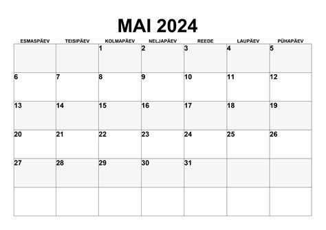Kalender Mai 2024 Kalendridsu Tasuta Eestikeelsed Kalendrid