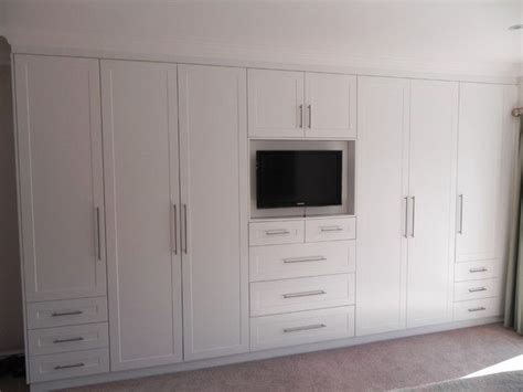 White Bedroom Cupboards With Stylish Television Built In Cupboard Under