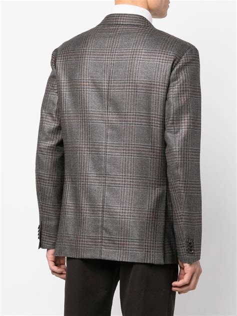 Brioni Single Breasted Check Pattern Suit Farfetch