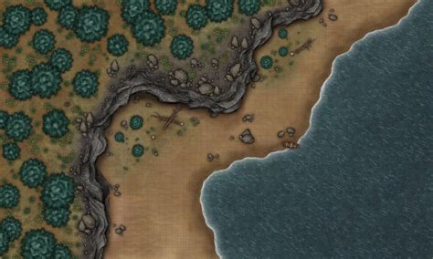 Coastal Battlemap Made With Inkarnate Pro Battlemaps Pathfinder