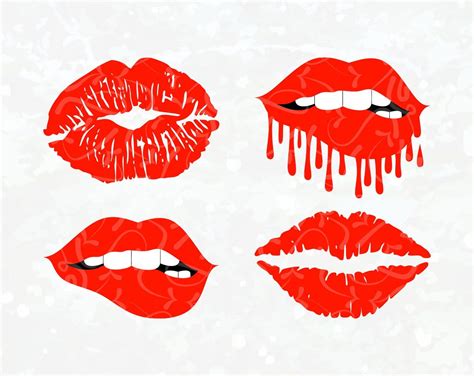 Dripping Lips Svg Kiss Design Lips Svg Kiss Svg Biting Lips Svg Kiss Png Red Lips Svg Cricut And