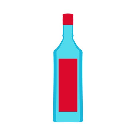 Vodka Bottle Alcohol Beverage Glass Drink Vector Icon Bar Isolated