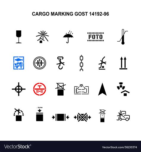 Cargo Marking Symbols Gost 14192 96 Royalty Free Vector