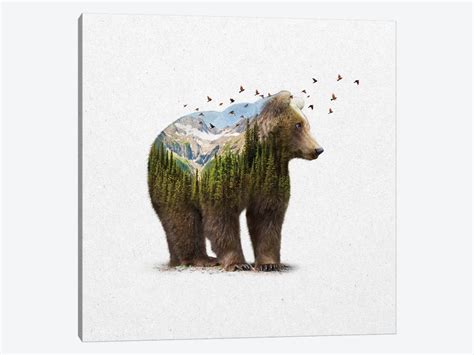 Double Exposure Bear Canvas Print Soaring Anchor Designs Icanvas