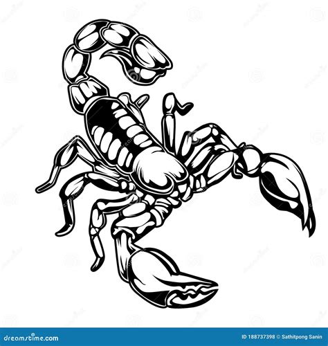 Scorpions Drawing Logo Vector Illustration 02 Stock Vector