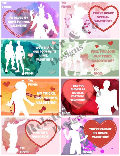 Gamer Valentines Day Cards Instant Download Set Of 8 Etsy