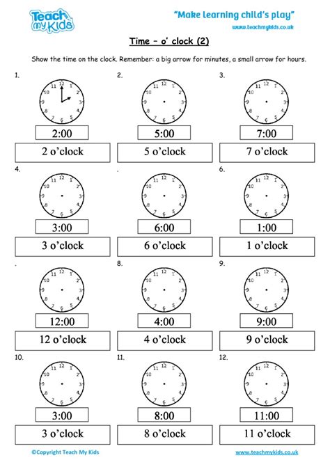 Time Oclock 1 Tmk Education Telling Time Worksheets Oclock And Half