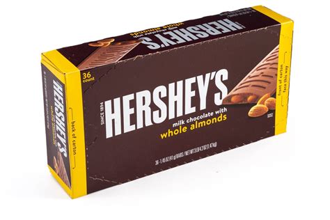Hersheys Milk Chocolate Almonds Bar Bulk Box 145 Oz 36 Ct