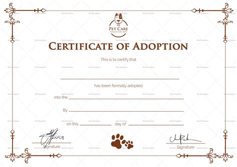 Adoption Certificate Template Great Sample Templates