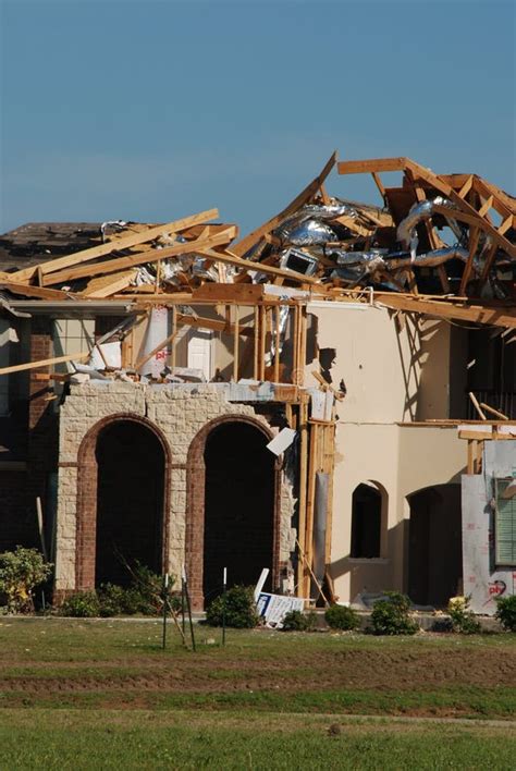 Tornado Storm Damage House Home Destroyed By Wind Stock Photo Image