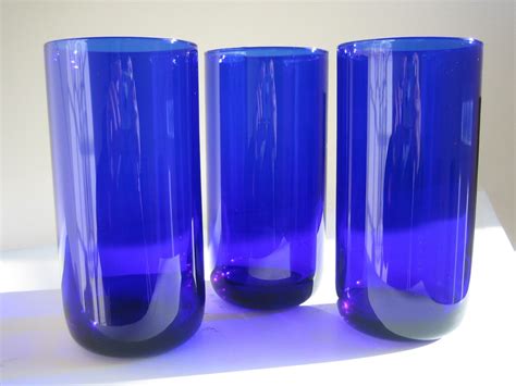 Cobalt Blue Glass Tumblers By Vintagewares On Etsy