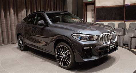 2020 bmw x6 showcased in arctic grey with black merino leather inside