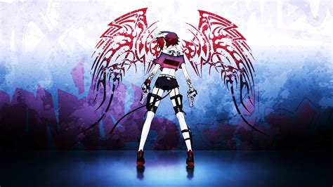 Anime Girl Pistols Wings Tattoos 4k 125 Wallpaper Pc Desktop