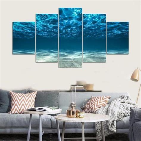 This stunning wall art will become the centrepiece of your home in no time. Under A Tropical Sea - Ocean 5 Panel Canvas Art Wall Decor ...