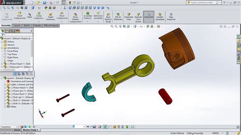 Solidworks Tutorial Piston Assembly Animation Youtube