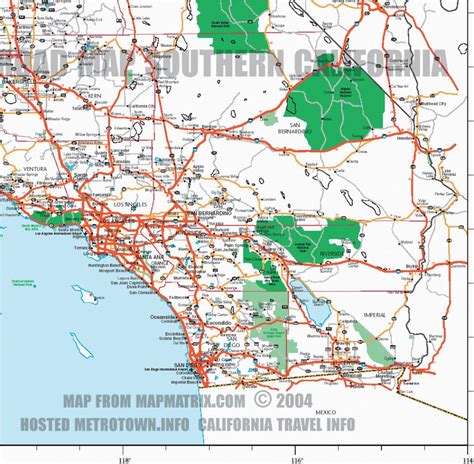 Map Of California Tourist Attractions Road Map Of Southern