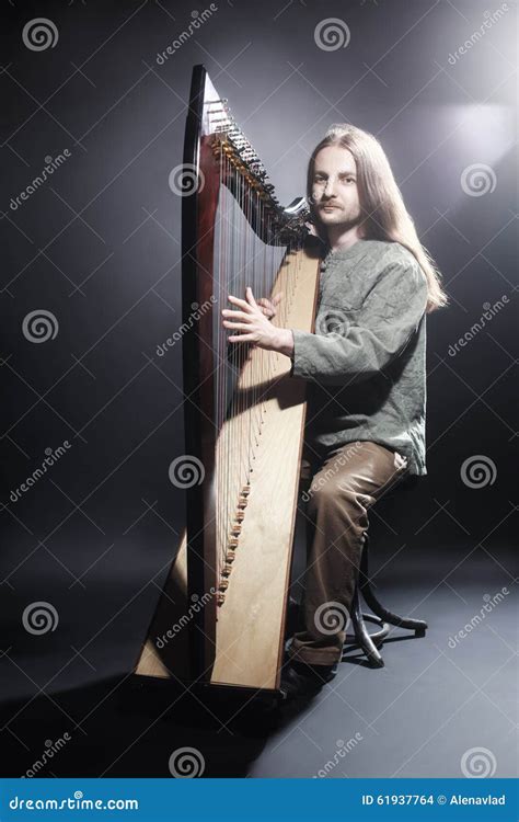 Irish Harp Player Musician Harpist Stock Photo Image Of Portrait
