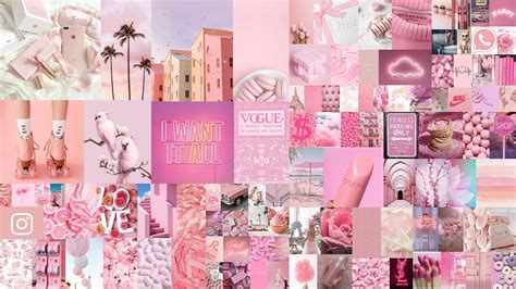 Pink Wall Collage Kit Printable Pink Collage Kit Vsco Wall Collage Images
