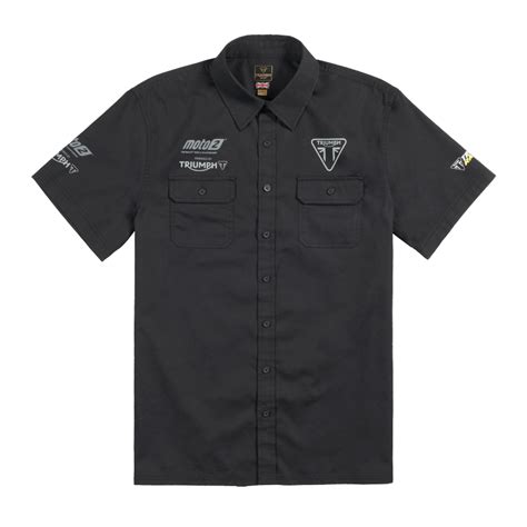 Moto2 Gp Double Pocket Shirt In Black Official Triumph Merchandise
