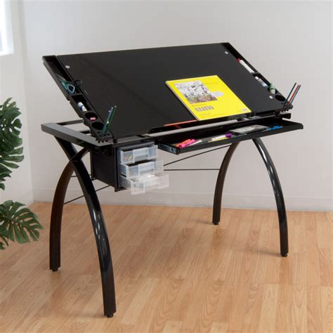 Studio Designs Futura Drafting And Craft Table Color Black Frame And