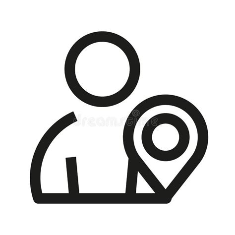 Location People Icon Line Pointer Or Location Personnel Vector