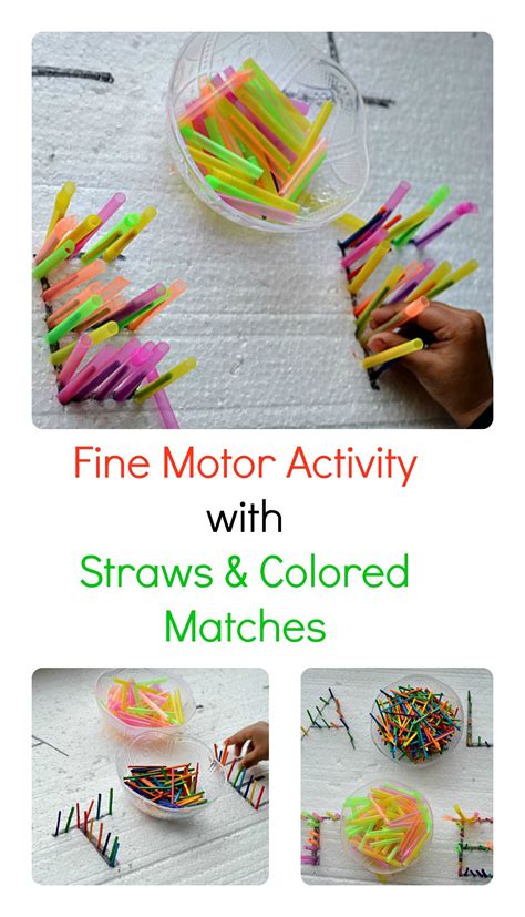 Fine Motor Activities Matches And Straws Fine Motor Activities