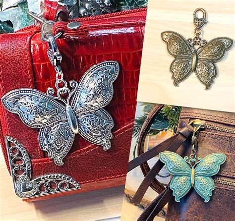Butterfly Purse Charm Bronze Butterfly Purse Charm Silver Butterfly
