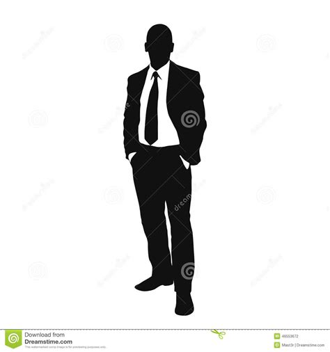 Vector Business Man Black Silhouette Stock Vector Image 46553672