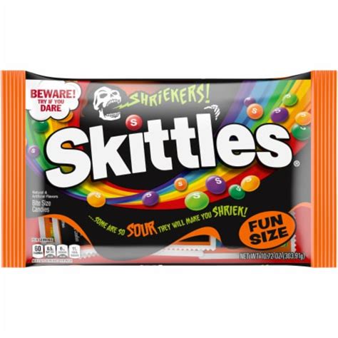 Skittles Shriekers Sour Fun Size Chewy Halloween Candy 1072 Oz