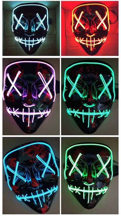 cheap neon mask led light up party masks the purge election year great funny masks festival