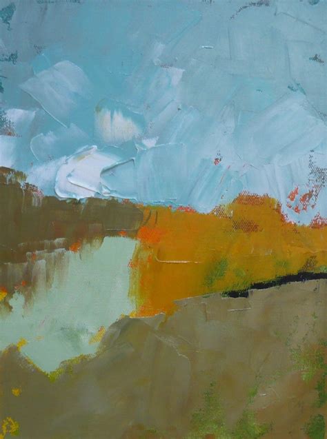 Modern Art Abstract Landscape Oil Painting Orange And By