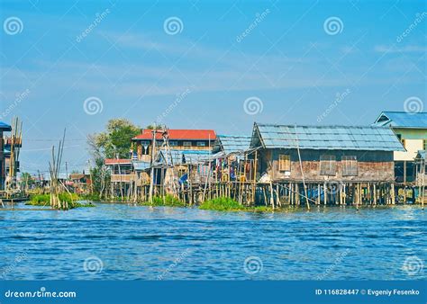 Old Intha Village Inle Lake Myanmar Stock Image Image Of