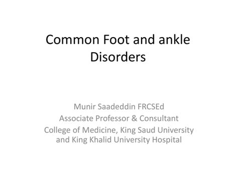 16common Foot And Ankle Disorders