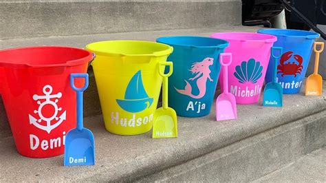 Personalized Fun Beach Sand Buckets For Kidssand Pails Fun Etsy
