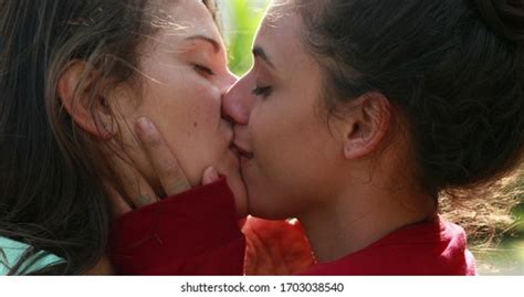 Lesbian Girlfriends Caressing Kissing Each Other Stock Photo Shutterstock