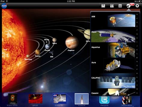 Shows you when and where any satellite can be located. NASA iPad App, has satellite tracking | Obama Pacman