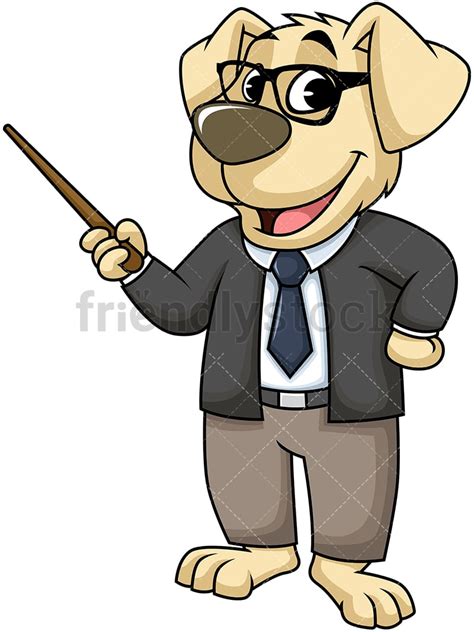 Mascot Dog Giving Presentation Cartoon Vector Clipart