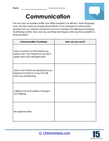 Communication Worksheets 15