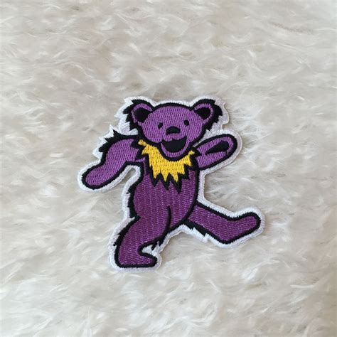Authentic Vintage Deadstock Purple Grateful Dead Dancing Bear Hippie Patch