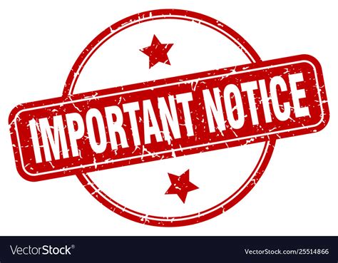 Important Notice Sign Royalty Free Vector Image