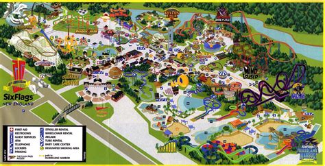 six flags new england theme park map six flags six flags great adventure