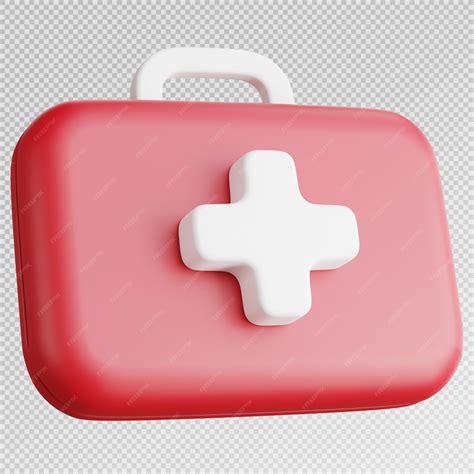 Premium Psd 3d Render Of Red First Aid Kit Medical Concept Icon