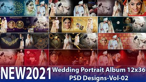 New 2021 Wedding Portrait Album 12x36 Psd Designs Vol 02 Studiopk