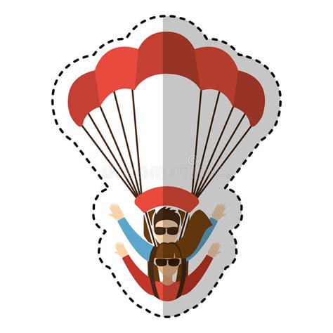 Icône De Vol De Silhouette De Parachutiste Illustration De Vecteur