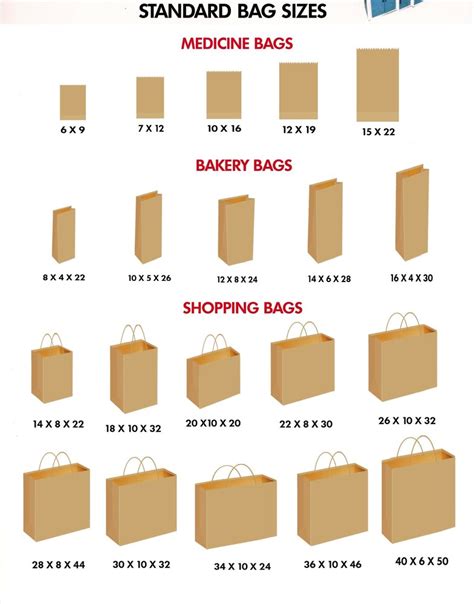 Brown Paper Bag Size Chart