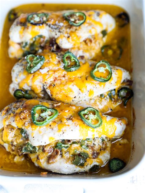 By stuffing it with cheese and garlic, then wrapping it in bacon, you. Cheddar Bacon Jalapeno Stuffed Chicken Breasts - Laura Lea Balanced