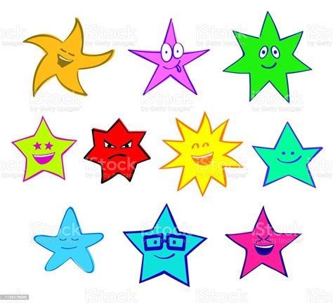 Happy Cute Smiling Fun Stars Stock Illustration Download Image Now
