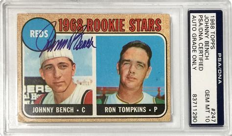 Johnny bench is a retired professional baseball catcher who was played for the cincinnati reds between 1967 he was awarded the national league's rookie of the year in 1968 after finishing his first full we at nate d. Lot Detail - 1968 Topps Johnny Bench Rookie Stars Baseball ...