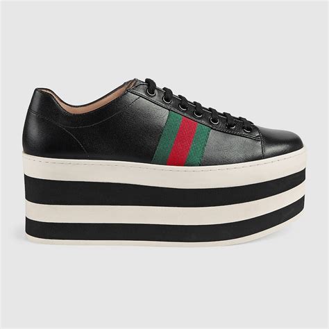 Leather Platform Sneaker Gucci Womens Sneakers 476783d3vn01060
